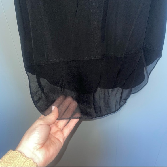 Rebecca Taylor Charlie Silk Top in Black Size 10 - Picture 7 of 9